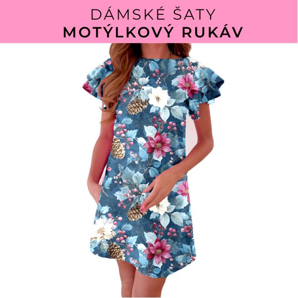 DÁMSKÝ střih - šaty s motýlkovým rukávem