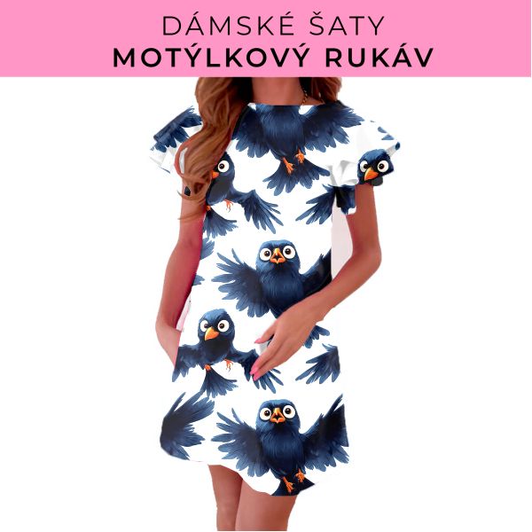 DÁMSKÝ střih - šaty s motýlkovým rukávem