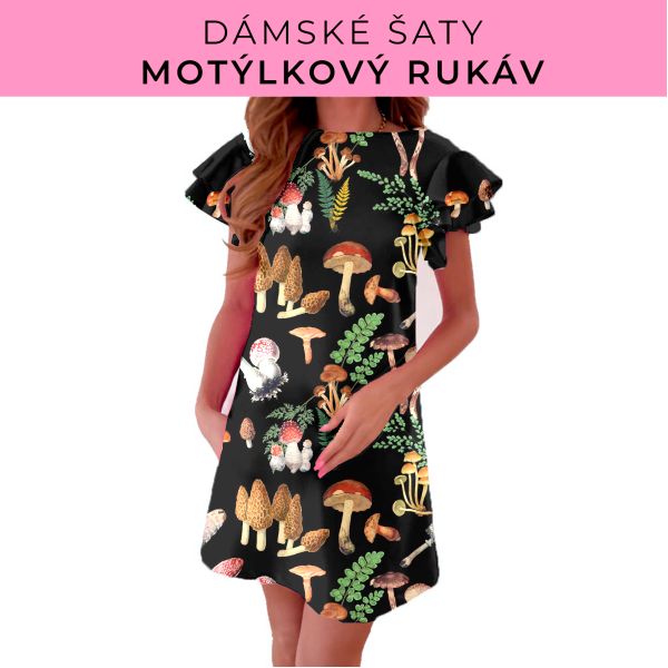 DÁMSKÝ střih - šaty s motýlkovým rukávem