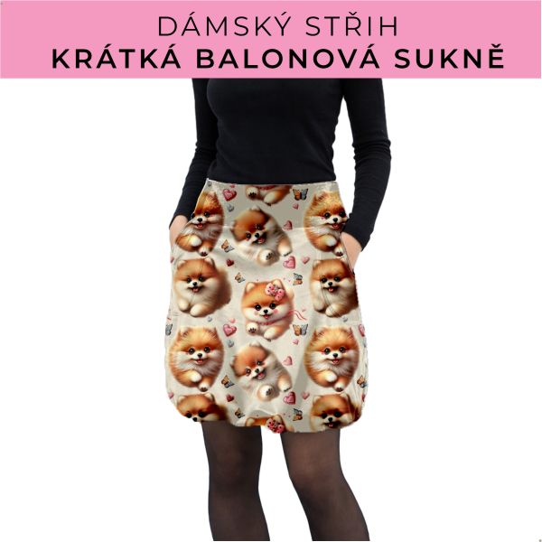 Dámský střih - balonová krátká sukně