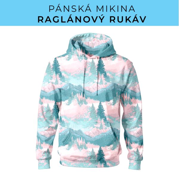 PÁNSKÝ střih - mikina raglan ZÁKLADNÍ s kapucí