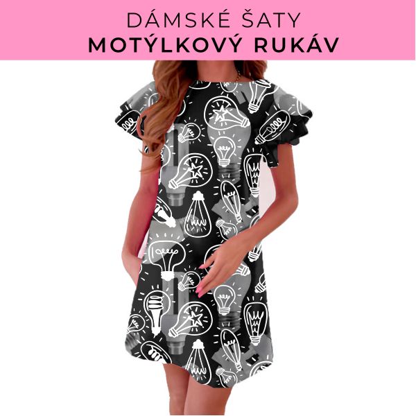 DÁMSKÝ střih - šaty s motýlkovým rukávem