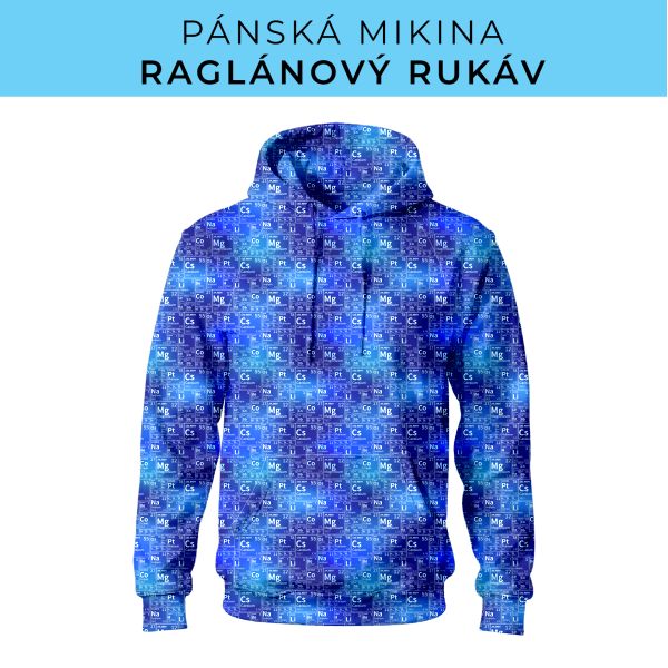 PÁNSKÝ střih - mikina raglan ZÁKLADNÍ s kapucí