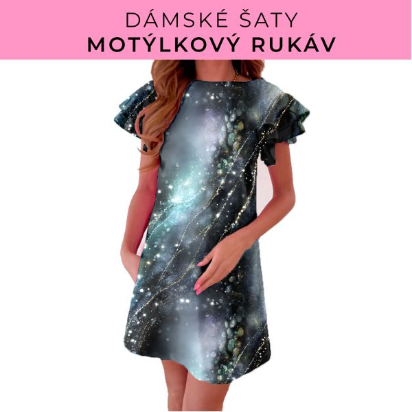 DÁMSKÝ střih - šaty s motýlkovým rukávem