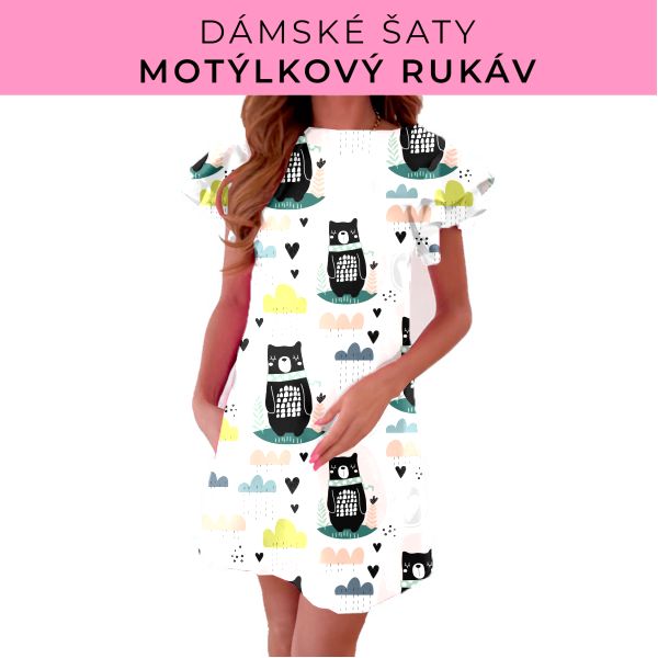 DÁMSKÝ střih - šaty s motýlkovým rukávem
