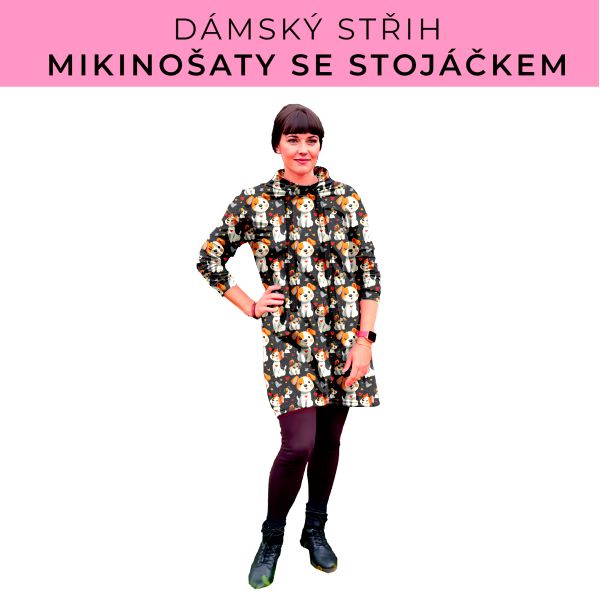 Dámský střih - mikinové šaty se stojáčkem