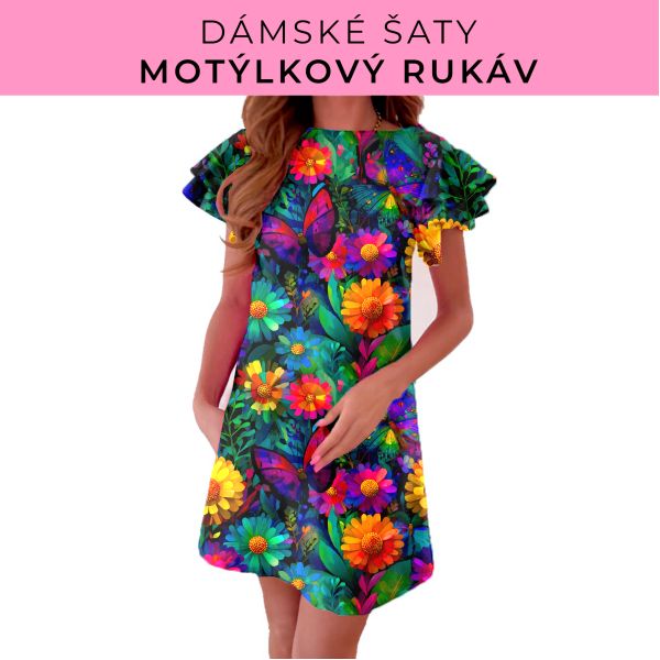 DÁMSKÝ střih - šaty s motýlkovým rukávem