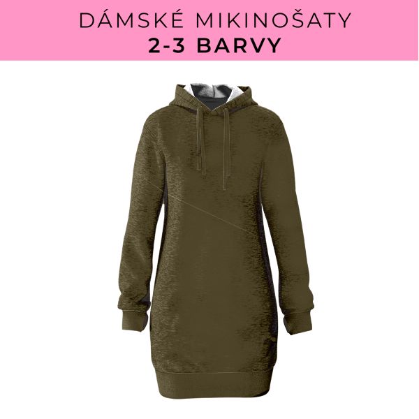 DÁMSKÝ střih - Mikinošaty 2-3 barvy