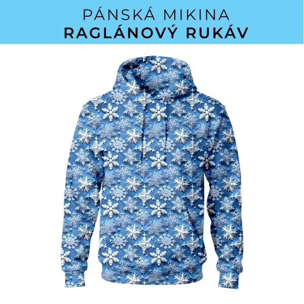 PÁNSKÝ střih - mikina raglan ZÁKLADNÍ s kapucí