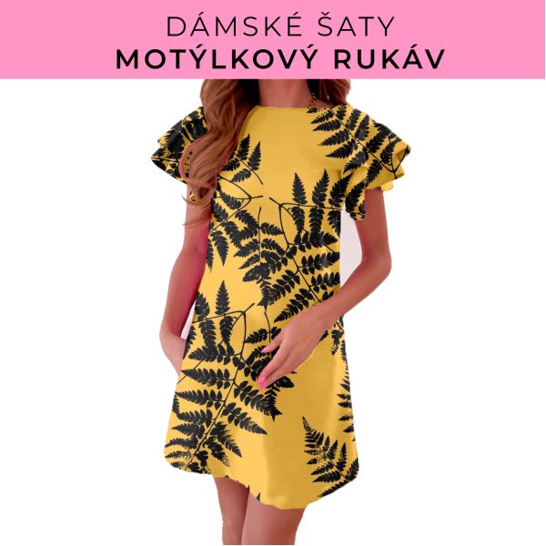 DÁMSKÝ střih - šaty s motýlkovým rukávem