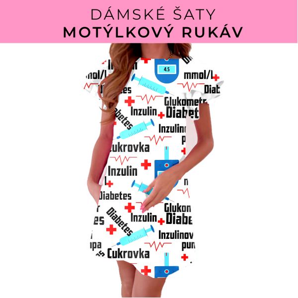 DÁMSKÝ střih - šaty s motýlkovým rukávem