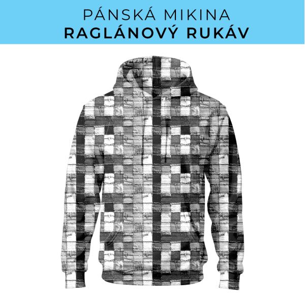 PÁNSKÝ střih - mikina raglan ZÁKLADNÍ s kapucí
