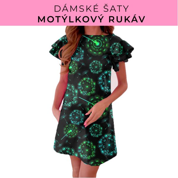 DÁMSKÝ střih - šaty s motýlkovým rukávem