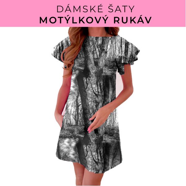 DÁMSKÝ střih - šaty s motýlkovým rukávem