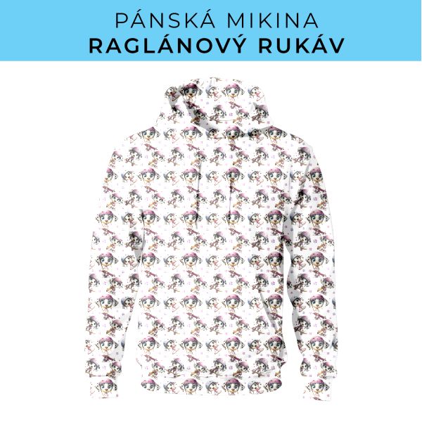 PÁNSKÝ střih - mikina raglan ZÁKLADNÍ s kapucí