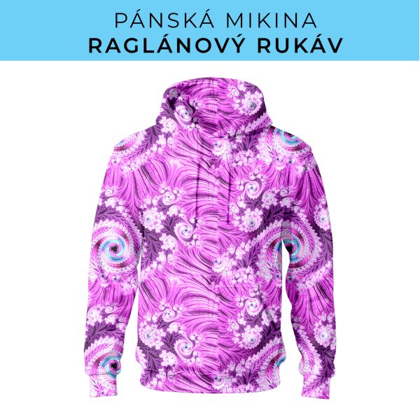 PÁNSKÝ střih - mikina raglan ZÁKLADNÍ s kapucí