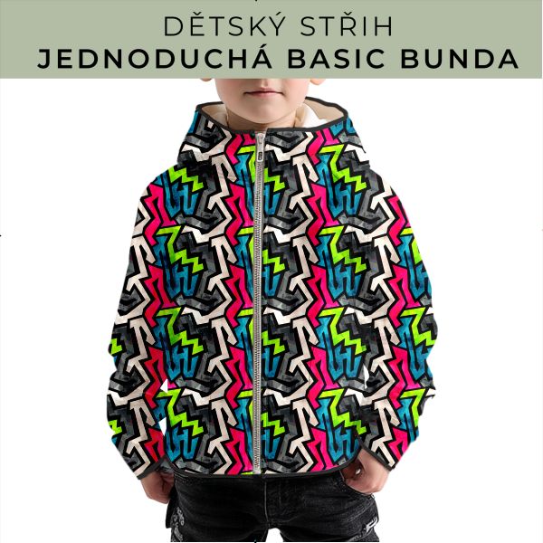 Dětský střih - jednoduchá dětská BASIC  bunda
