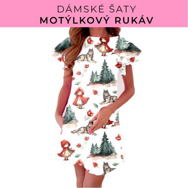 DÁMSKÝ střih - šaty s motýlkovým rukávem