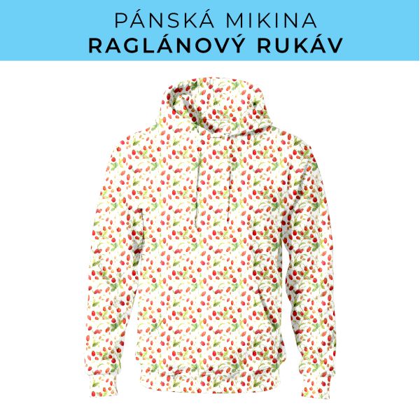 PÁNSKÝ střih - mikina raglan ZÁKLADNÍ s kapucí