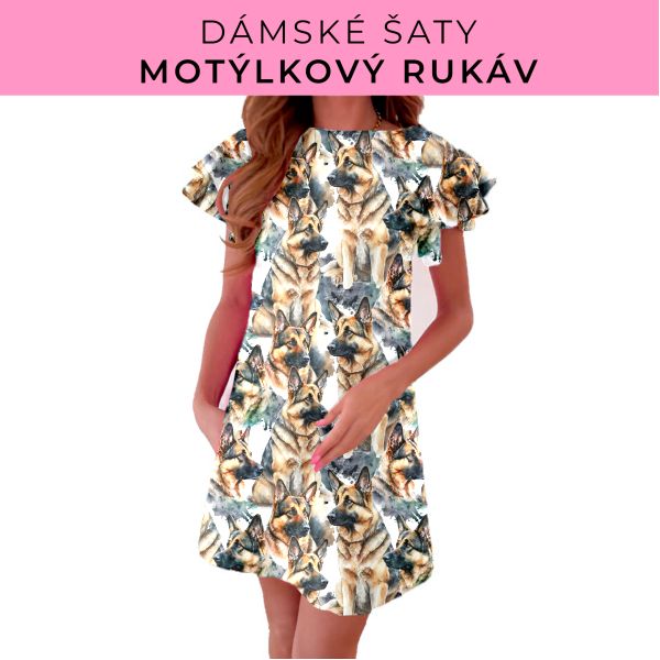 DÁMSKÝ střih - šaty s motýlkovým rukávem