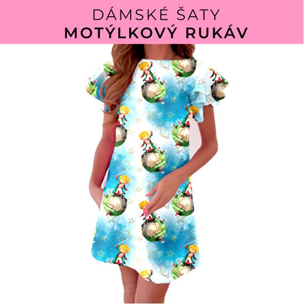 DÁMSKÝ střih - šaty s motýlkovým rukávem