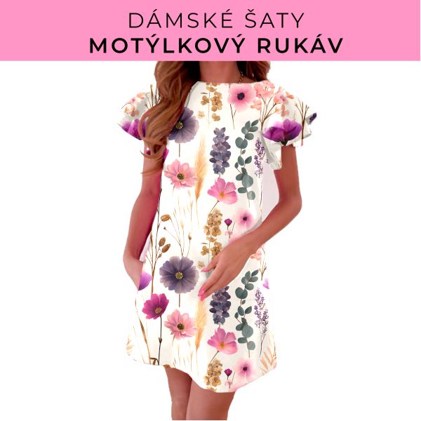 DÁMSKÝ střih - šaty s motýlkovým rukávem