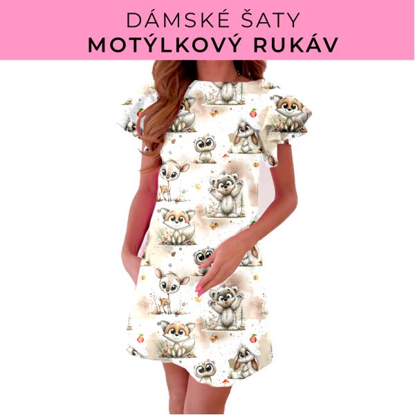 DÁMSKÝ střih - šaty s motýlkovým rukávem