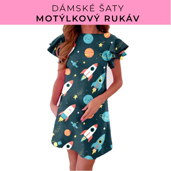 DÁMSKÝ střih - šaty s motýlkovým rukávem