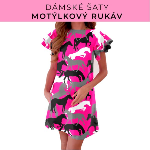 DÁMSKÝ střih - šaty s motýlkovým rukávem
