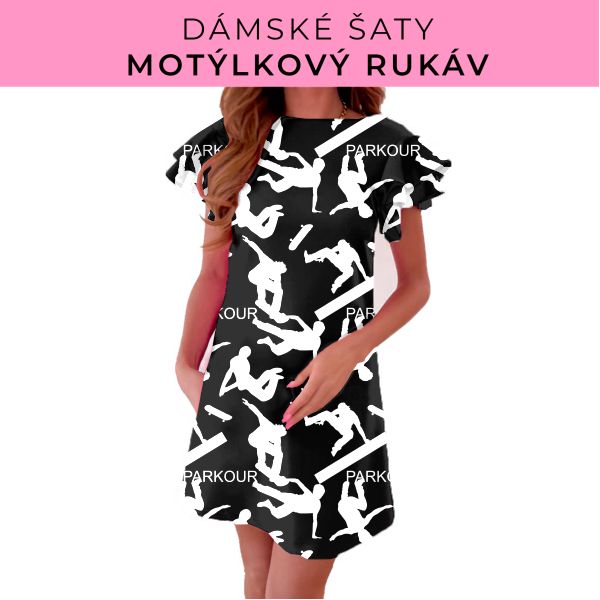 DÁMSKÝ střih - šaty s motýlkovým rukávem