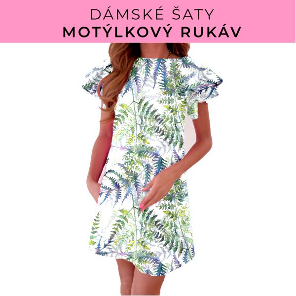 DÁMSKÝ střih - šaty s motýlkovým rukávem