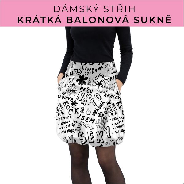 Dámský střih - balonová krátká sukně