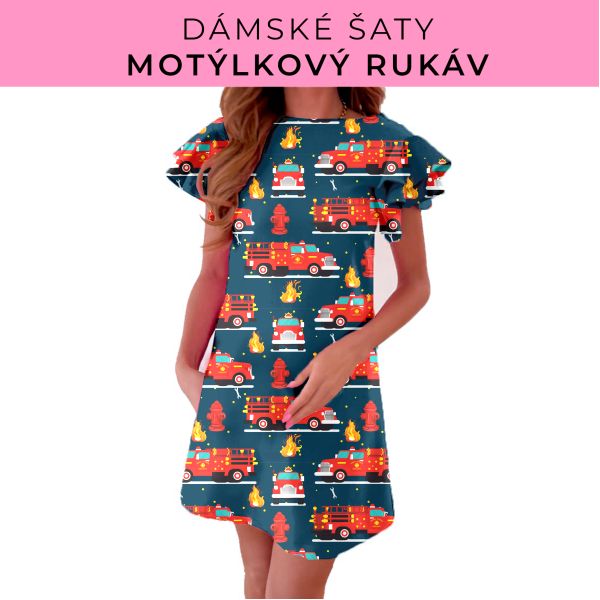 DÁMSKÝ střih - šaty s motýlkovým rukávem