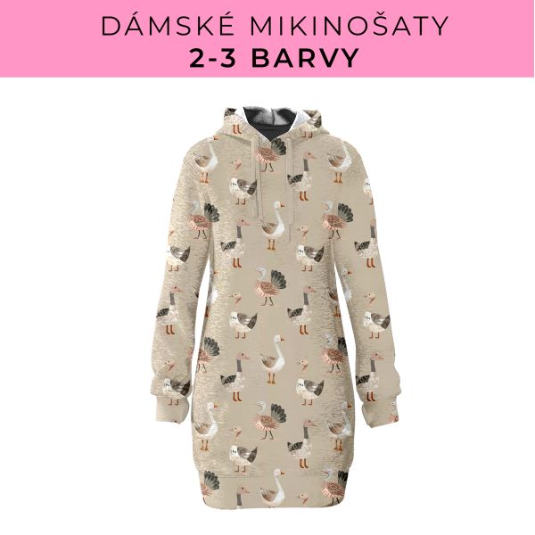 DÁMSKÝ střih - Mikinošaty 2-3 barvy