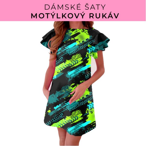DÁMSKÝ střih - šaty s motýlkovým rukávem