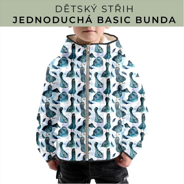 Dětský střih - jednoduchá dětská BASIC  bunda