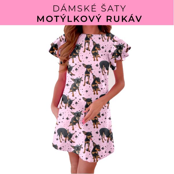 DÁMSKÝ střih - šaty s motýlkovým rukávem