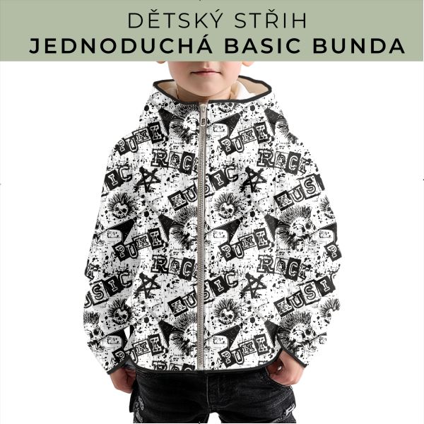 Dětský střih - jednoduchá dětská BASIC  bunda