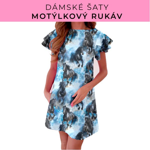 DÁMSKÝ střih - šaty s motýlkovým rukávem