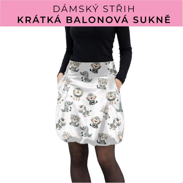 Dámský střih - balonová krátká sukně