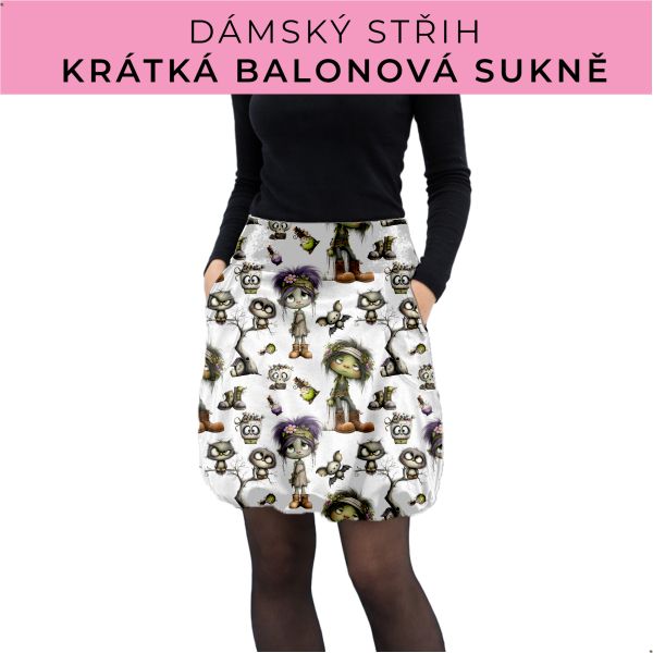 Dámský střih - balonová krátká sukně