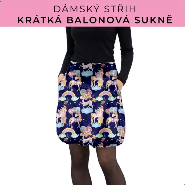 Dámský střih - balonová krátká sukně