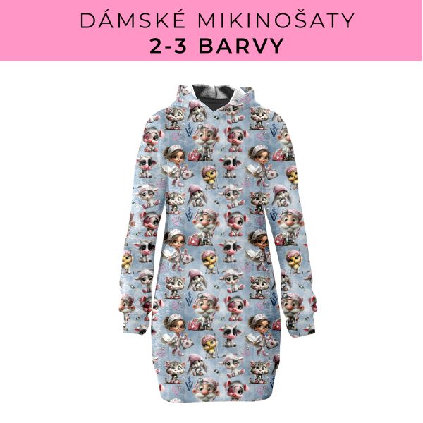DÁMSKÝ střih - Mikinošaty 2-3 barvy