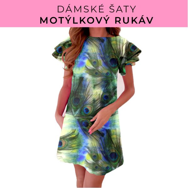 DÁMSKÝ střih - šaty s motýlkovým rukávem