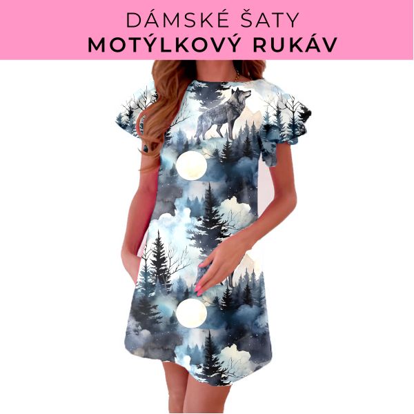 DÁMSKÝ střih - šaty s motýlkovým rukávem