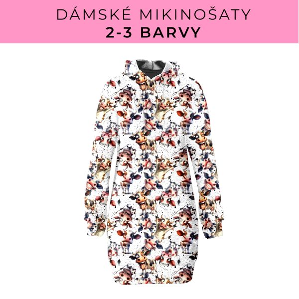 DÁMSKÝ střih - Mikinošaty 2-3 barvy