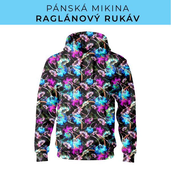 PÁNSKÝ střih - mikina raglan ZÁKLADNÍ s kapucí