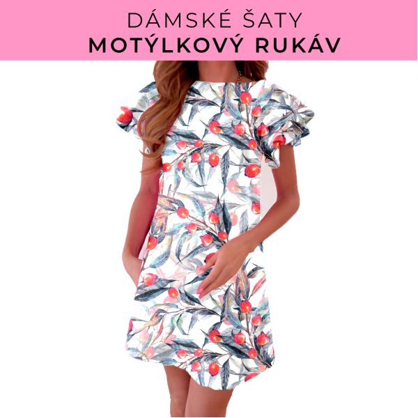 DÁMSKÝ střih - šaty s motýlkovým rukávem