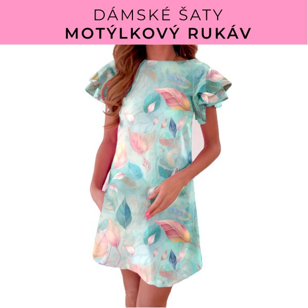 DÁMSKÝ střih - šaty s motýlkovým rukávem