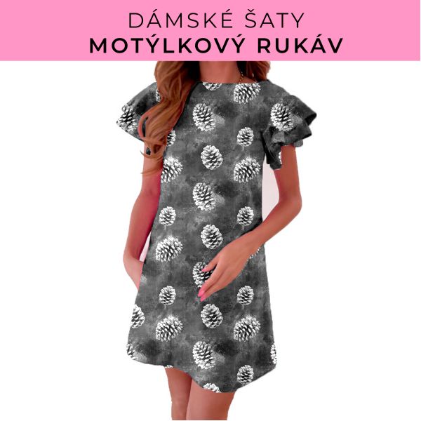 DÁMSKÝ střih - šaty s motýlkovým rukávem